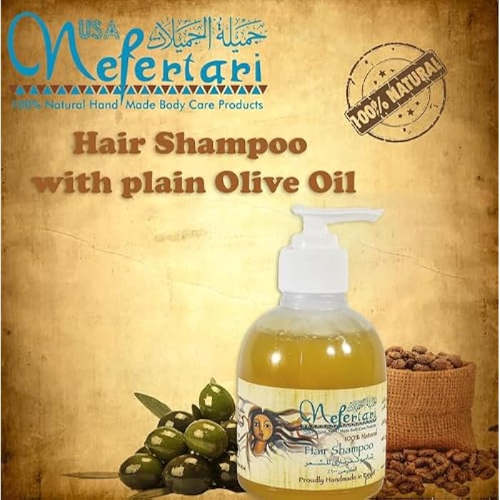 Nefertari Hair Shampoo with plain Olive Oil, 250 ml - Image 2